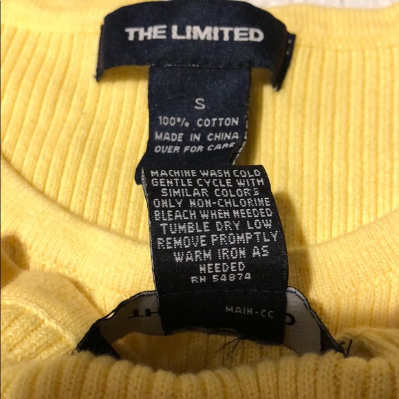 Twinset 2 Piece Sweater set ribbed Yellow cotton The Limited S Vintage 90’s - Picture 6 of 8